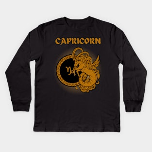 Capricorn Goat Gothic Style Kids Long Sleeve T-Shirt